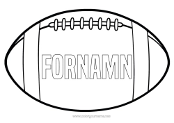 Färgläggningssida att anpassa Super Bowl Rugby Rugbyboll Lagsporter