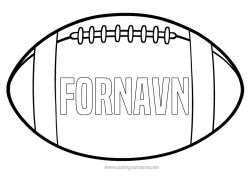 Fargeleggingssiden å tilpasse Super Bowl Rugby Rugbyball Lagidrett