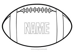 Colouring to customise Sport Super Bowl Rugby Rugby Ball Team Sports