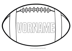 Kostenlose Malvorlage Super Bowl Rugby Rugbyball Mannschaftssportarten