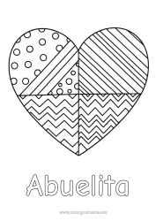 Colorear gratis Corazón Gran corazón Formas geométricas
