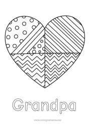Free coloring Heart Big heart Geometric shapes