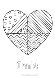 Kolorowanka za darmo Serce Wielkie serce Formy geometryczne