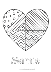 Coloriage gratuit Coeur Grand coeur Formes géométriques