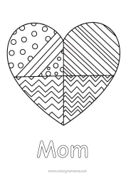Free coloring Heart Big heart Geometric shapes