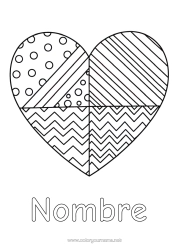 Colorear para personalizar Corazón Gran corazón Formas geométricas