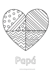 Colorear gratis Corazón Gran corazón Formas geométricas