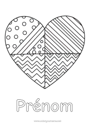 Coloriage à personnaliser Coeur Grand coeur Formes géométriques