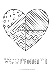 Gratis kleurplaat Hart Groot hart Geometrische vormen