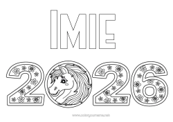 Rysunek za darmo Koń Chiński Nowy Rok 2026