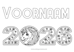 Gratis tekening Paard Chinees Nieuwjaar 2026