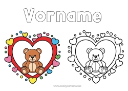 Kostenlose Zeichnung Bär Herz Teddybär Großes Herz Einfache Ausmalbilder Waldtiere Ausmalen mit Vorlage