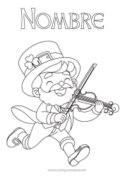 Dibujo libre Trébol Irlanda Día de San Patricio Instrumentos de música Violín
