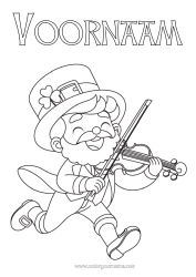 Gratis tekening Klaver Ierland Saint Patrick's Day Muziekinstrumenten Viool