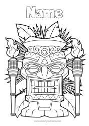 Free coloring Island Totem