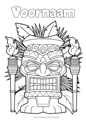 Gratis kleurplaat Eiland Totem