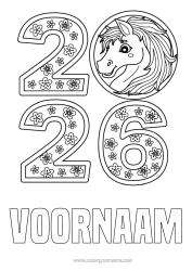 Kleurplaat aanpassen Paard Chinees Nieuwjaar Boerderijdieren 2026