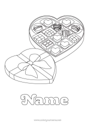 Colouring to customise Heart Valentine's Day Chocolate Treats, Sweets