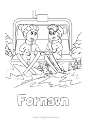 Gratis farvelægning Ski Vintersport Vinterhue Stolelift