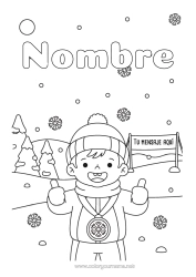 Colorear gratis Nieve Invierno Copos de nieve Copa, trofeo, medalla Campeón Competitions and Rewards Deportes de Invierno Juegos Olímpicos Gorro de Invierno