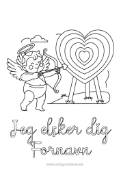 Gratis tegning Jeg elsker dig. Valentinsdag Cupidon Engel 