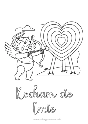 Rysunek za darmo Kocham cię. Walentynki Kupidyn Anioł 