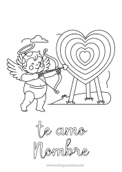 Dibujo libre Te amo Día de San Valentín Cupido ángel Mensaje 