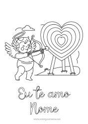 Desenho para personalizar Eu te amo Dia dos Namorados Cupido Anjo Mensagem de 