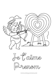 Dessin gratuit Je t'aime Saint valentin Cupidon Ange 