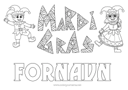 Farvelægningssiden tilpasning Kostume Maske Carnival Fastelavn Harlekin