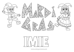 Kolorowanka do personalizacji Przebranie Maska Karnawał Tłusty Wtorek Arlekin