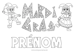 Coloriage à personnaliser Déguisement Masque Carnaval Mardi Gras Harlequin