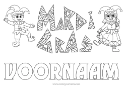 Gratis tekening Vermomming Masker Carnaval Vastenavond Harlekijn