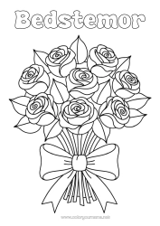 Gratis farvelægning Blomster Rose Bukket
