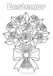 Gratis fargelegging Blomster Rosa Bukett