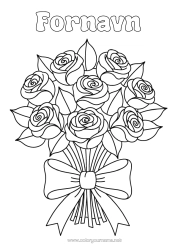 Gratis fargelegging Blomster Rosa Bukett