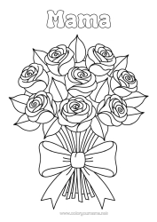 Kostenlose Malvorlage Blumen Rose Blumenstrauß