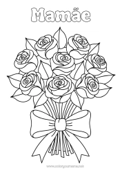 Desenho grátis Flores Rosa Buquê