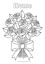 Desenho grátis Flores Rosa Buquê
