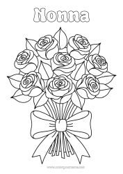 Colorazione gratuita Fiori Rosa Mazzo