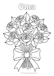 Kostenlose Malvorlage Blumen Rose Blumenstrauß