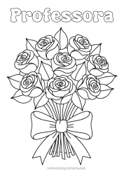 Desenho grátis Flores Rosa Buquê