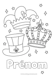 Coloriage à personnaliser Déguisement Couronne Carnaval Chapeau