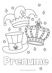 Pagină de colorat personalizată Costum de carnaval Coroană Carnaval Pălărie