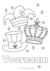 Kleurplaat aanpassen Vermomming Kroon Carnaval Hoed
