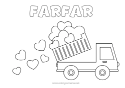 Gratis färgläggning Hjärta Jag älskar dig. Lastbil Fordon Lastbilar och nyttofordon Lastbil med tippflak
