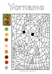 Malvorlage anpassen Pferd Malen nach Zahlen Kinderaktivitäten Chinesisches Neujahr Bauernhoftiere