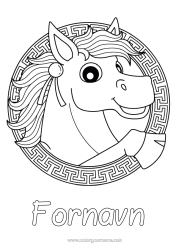 Gratis farvelægning Hest Zentangle Gårdsdyr