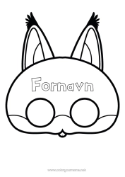 Farvelægningssiden tilpasning Maske Carnival Klipning for børn Papirlegetøj