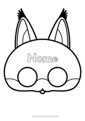 Desenho para personalizar Máscara Carnaval Recorte para crianças Brinquedo de papel